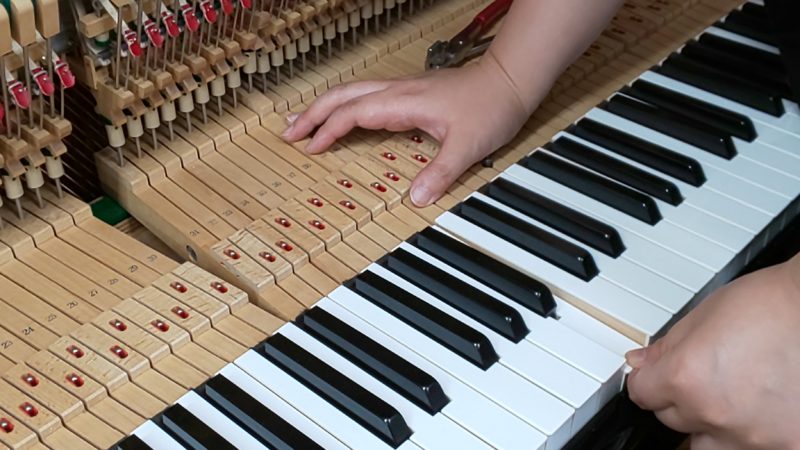 アップライトピアノの整調④「鍵盤調整」
